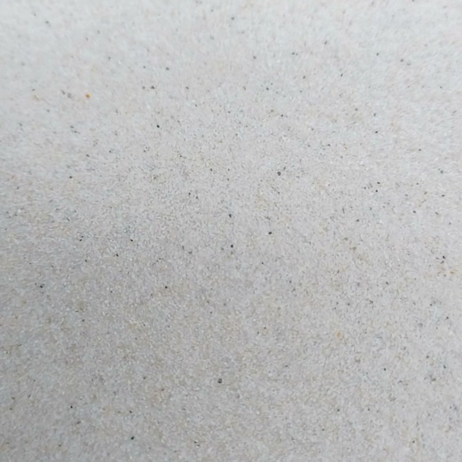 Chinchillasand Naturweiß, 0,1–0,3 mm, 6 kg: Sandoberfläche mit dunklerem Vordergrund.