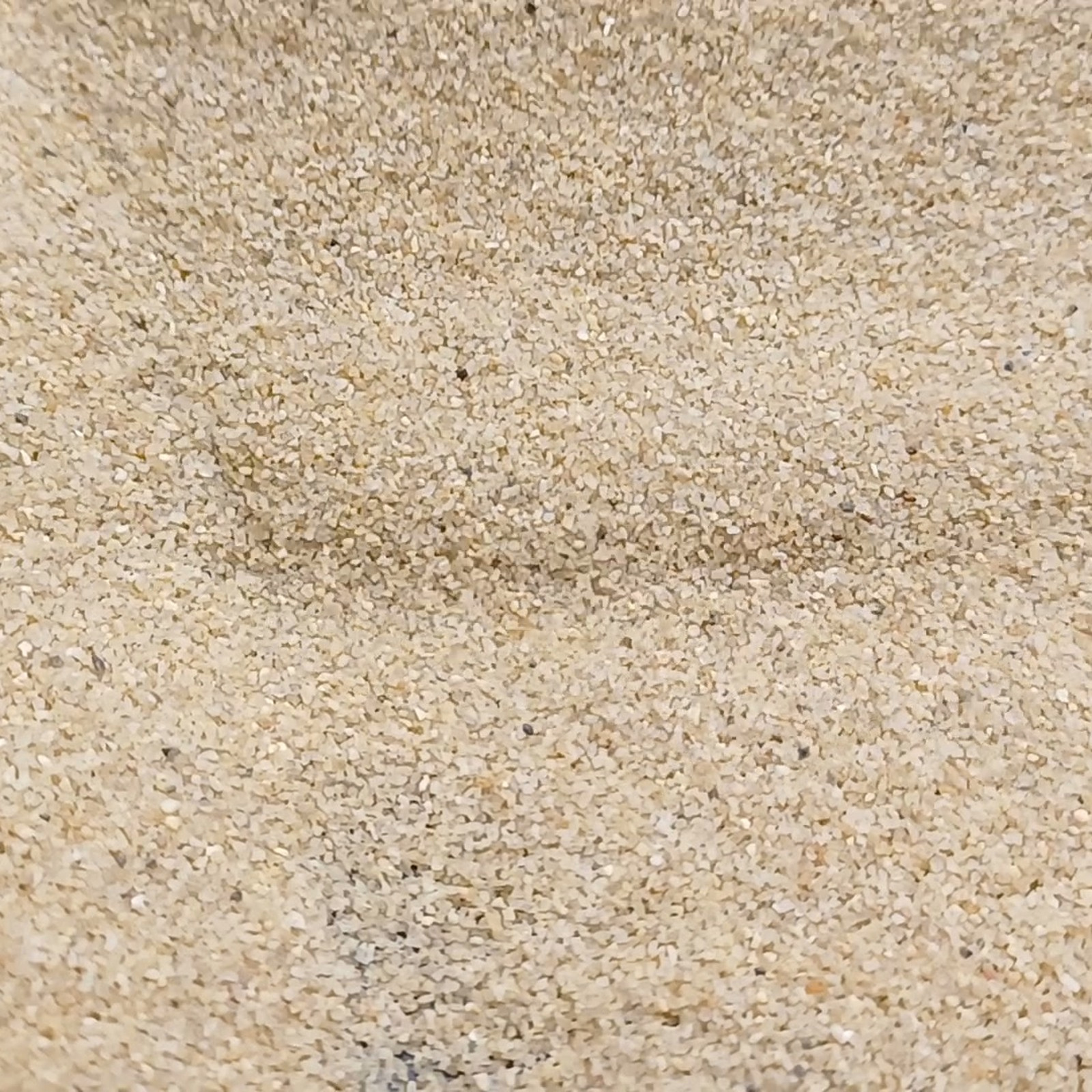 Aquariumsand Naturbeige, 0,2–0,7 mm, 10 kg: Niedrige Sandwelle in Nahaufnahme.