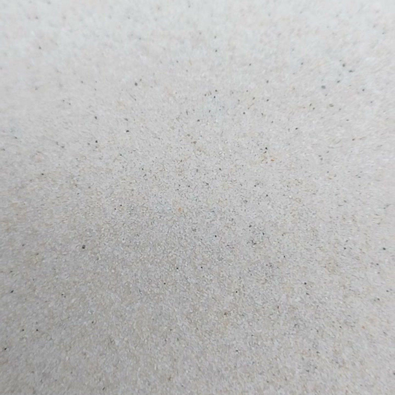 Chinchillasand Naturweiß, 0,1–0,3 mm, 11 kg: Feine Körner auf einer sanft gewölbten Fläche.