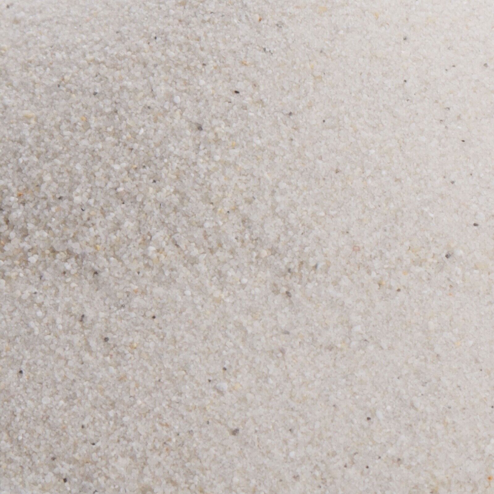 Chinchillasand Naturweiß, 0,1–0,3 mm, 17 kg: Übersicht einer hellen, leicht gewellten Sandfläche.