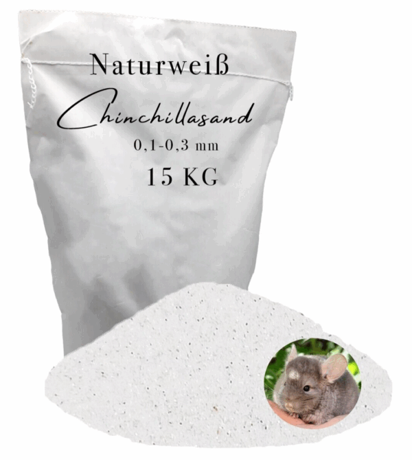 15 kg Chinchilla Badesand Chinchillasand Samtweich 0,1-0,3 mm Mäuse Ratten
