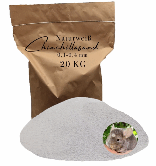 20 kg Chinchillasand weiss Badesand Staubbad Hamster Maeuse Ratten fein Fellpflege 145629200060