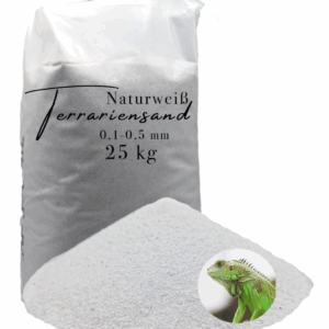 25 kg Terrariensand Terrariumsand naturweiss 0,1-0,5mm Bodengrund grabfähig Sand