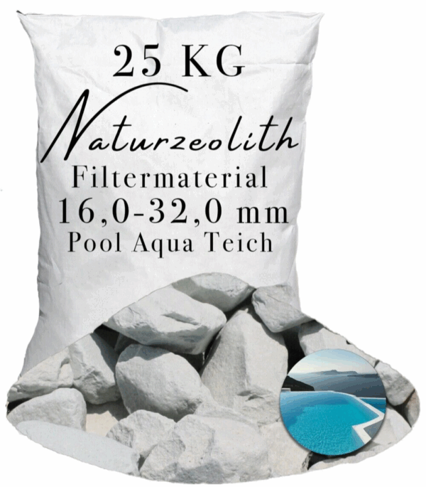 25kg Zeolith 160 320 mm Wasserfilterung fuer Pools Naturteiche Teichpumpen 145746035040