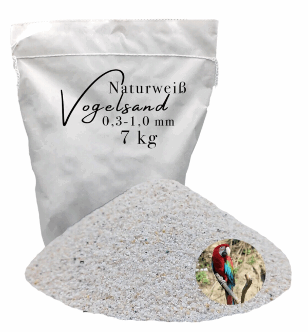 7 kg Vogelsand 03 10mm weiss keimfrei ohne Zusatzstoffe wie Anis und Grit 146399930770