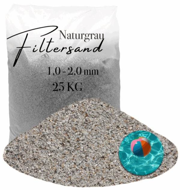 AQUAGRAN Filtersand grau 25 kg 10 20 mm natuerlicher Pool Filter Quarz Sand 145845811440