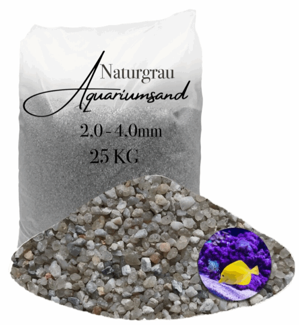 Aquariumsand Aquariumkies 20 40 mm Aquariensand Aquarienkies Bodengrund grau 145838780980