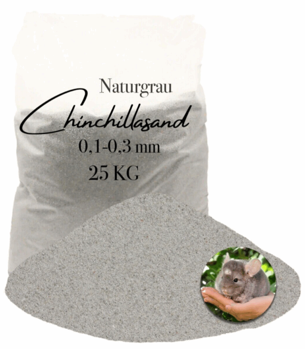Chinchillasand Hamster grau 01 03mm 25kg Staubbad Badesand kantengerundet 145842512800