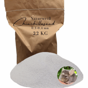 Chinchillasand weiß Badesand Staubbad Hamster Mäuse Ratten 22 kg Fellpflege