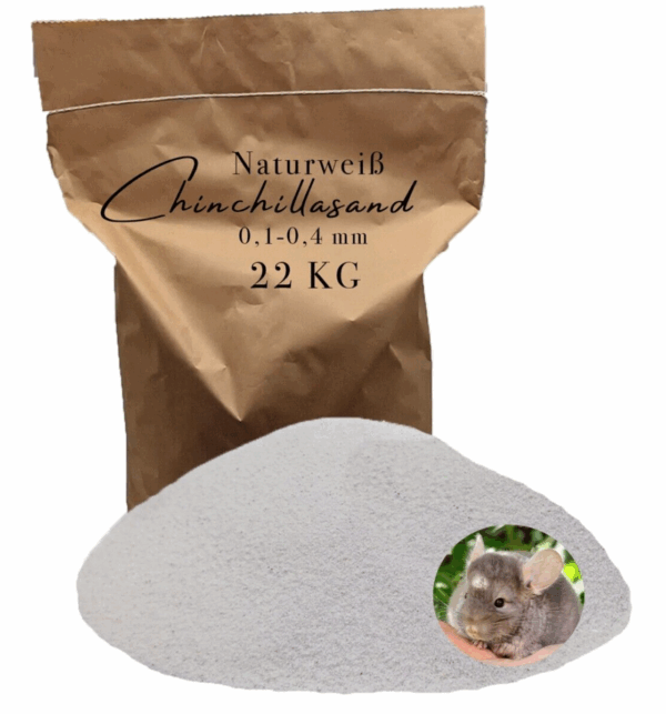 Chinchillasand weiss Badesand Staubbad Hamster Maeuse Ratten 22 kg Fellpflege 146399930690