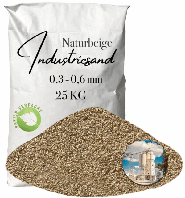 Industriesand Kunstharz Einstreuung 25 kg beiger Quarzsand Fuellsand 03 06mm 145821250030