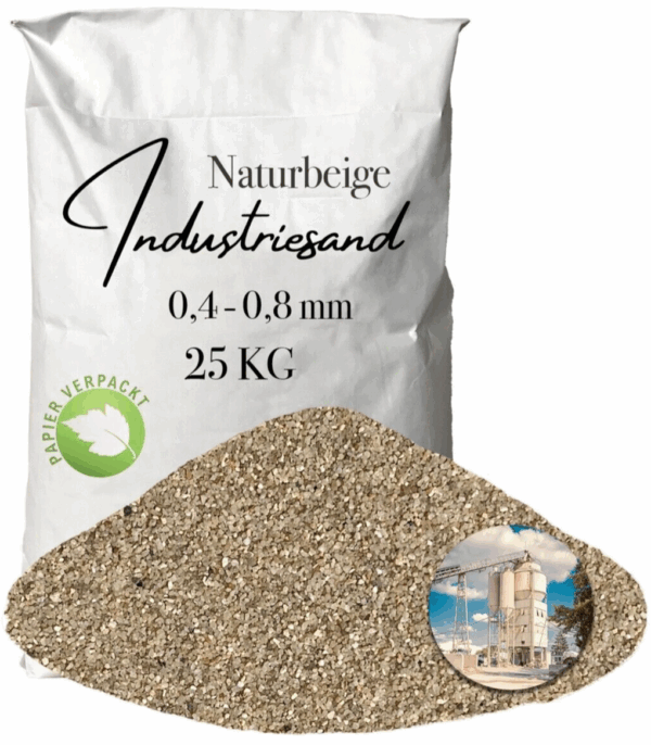 Industriesand Kunstharz Einstreuung 25 kg beiger Quarzsand Fuellsand 04 08mm 145821243960
