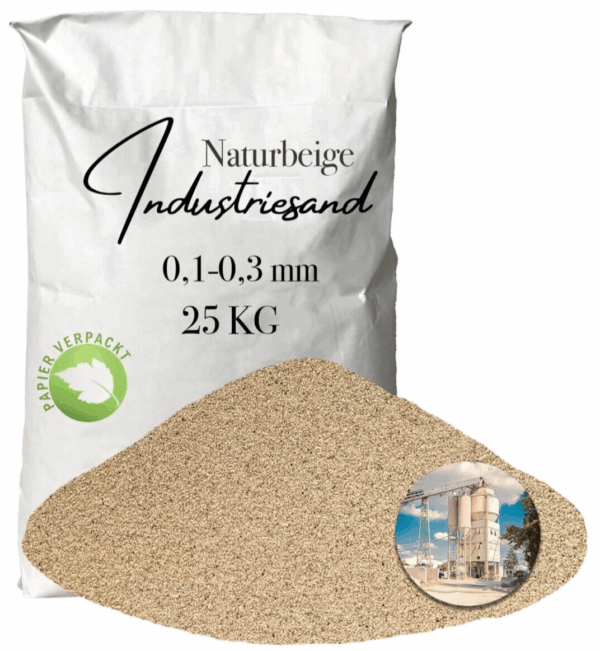 Industriesand fuer Kunstharz Einstreuung 25 kg beiger Quarzsand 01 03 mm fein 145821210760