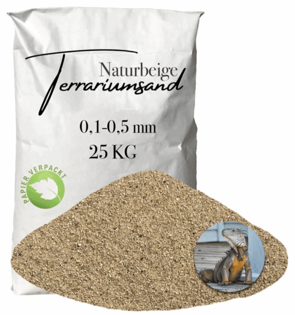 Terrariensand Terrariumsand 01 05mm naturbeige 25kg Bodengrund grabfaehig Sand 145823249370