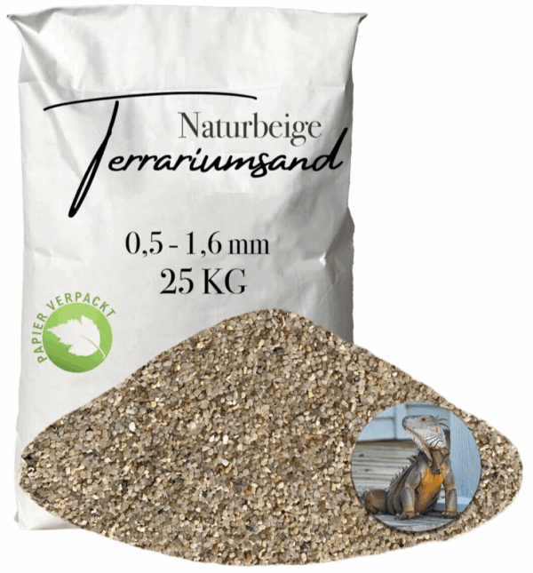 Terrariensand Terrariumsand 05 16mm grabfaehig Sand naturbeige Bodengrund 25 kg 145823283230