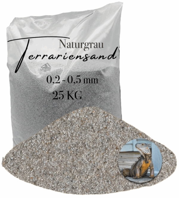 Terrariensand Terrariumsand Bodengrund grabfaehig Sand 25kg 02 05mm hellgrau 145840335520