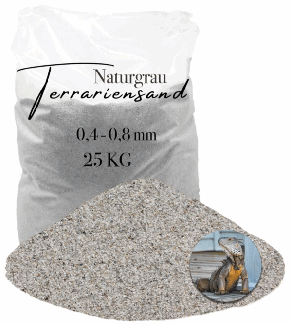 Terrariensand Terrariumsand Bodengrund grabfaehig Sand 25kg 04 08mm hellgrau 145840338080