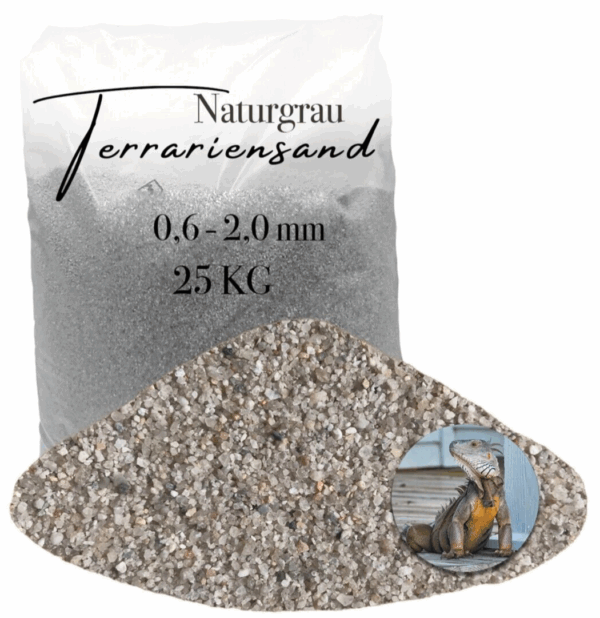 Terrariensand Terrariumsand Bodengrund grabfaehig Sand 25kg 06 20mm hellgrau 145840343480