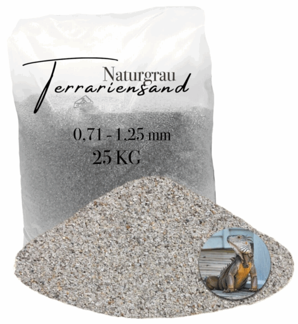 Terrariensand Terrariumsand Bodengrund grabfaehig Sand 25kg 071 125mm hellgrau 145840349440
