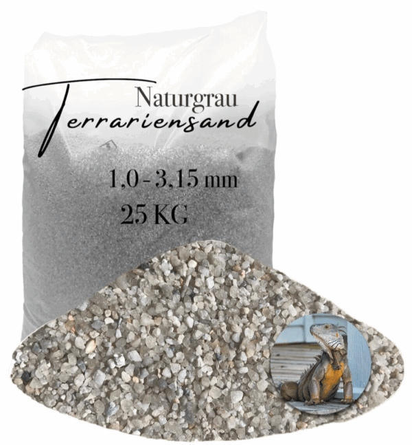 Terrariensand Terrariumsand Bodengrund grabfaehig Sand 25kg 10 315mm hellgrau 145840360220