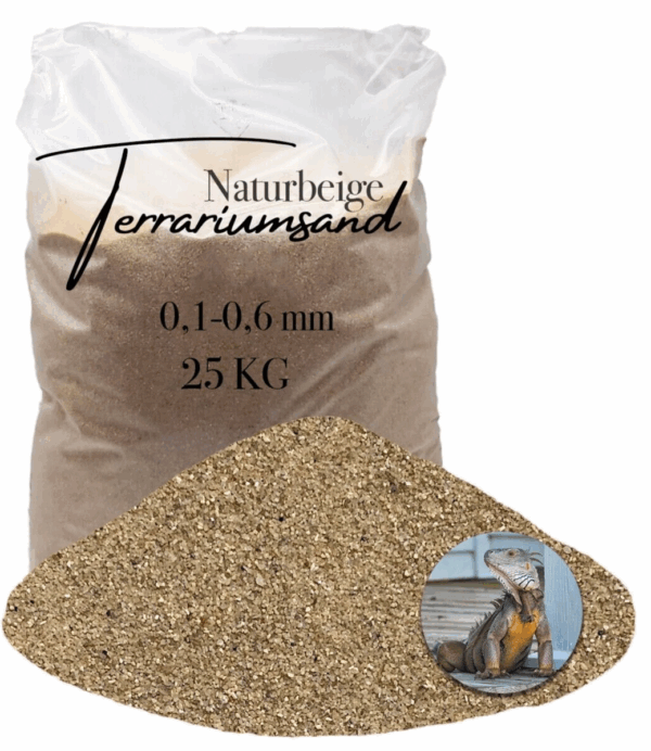 Terrariensand Terrariumsand naturbeige Bodengrund 01 06mm grabfaehig Sand 25 kg 145719774610