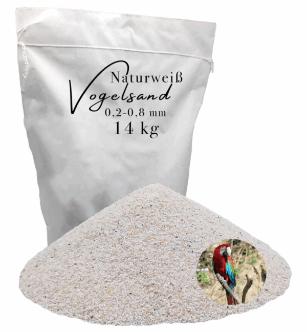 Vogelsand 02 08mm 14 kg weiss keimfrei ohne Zusatzstoffe wie Anis und Grit 146399930800