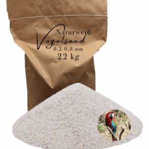 Vogelsand 0,2-0,8mm weiß keimfrei 22 kg ohne Zusatzstoffe wie Anis und Grit