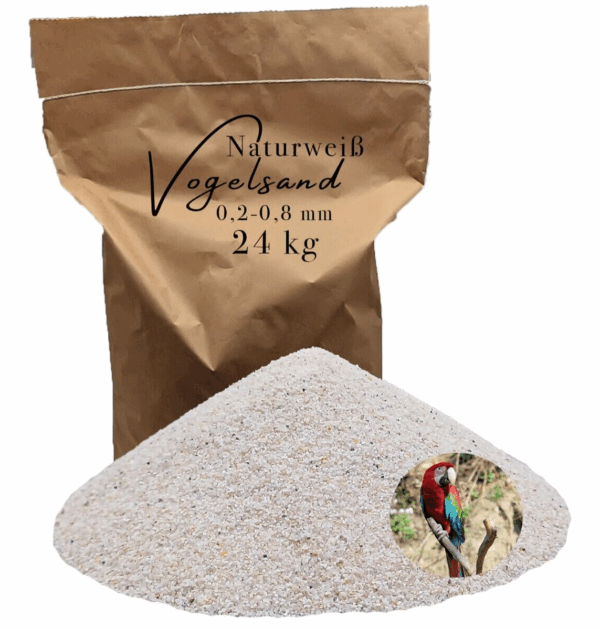 Vogelsand 02 08mm weiss keimfrei 24 kg ohne Zusatzstoffe wie Anis und Grit 146399930860