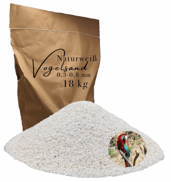 Vogelsand 03 08mm weiss 18 kg keimfrei ohne Zusatzstoffe wie Anis und Grit 146399930840