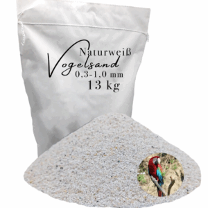 Vogelsand 0,3-1,0mm 13 kg weiß keimfrei ohne Zusatzstoffe wie Anis und Grit