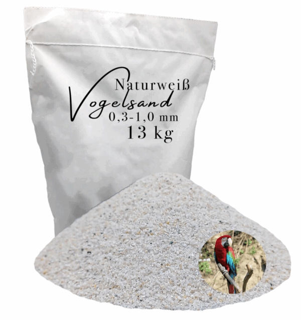 Vogelsand 03 10mm 13 kg weiss keimfrei ohne Zusatzstoffe wie Anis und Grit 146399930670