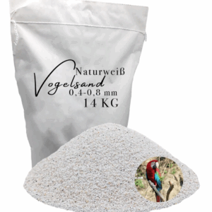 Vogelsand 0,4-0,8mm weiß 14kg keimfrei ohne Zusatzstoffe wie Anis und Grit