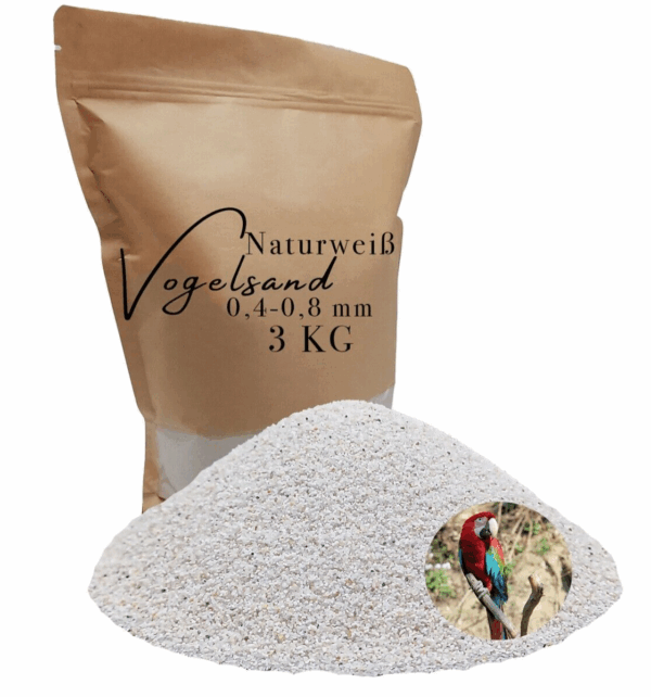 Vogelsand 04 08mm weiss keimfrei 3kg ohne Zusatzstoffe wie Anis und Grit 145628554580