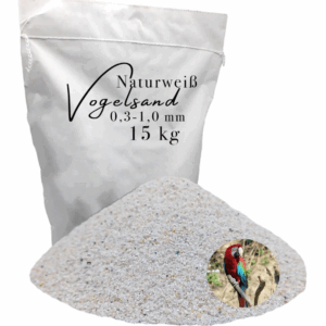 Vogelsand 15 kg 0,3-1,0mm weiß keimfrei ohne Zusatzstoffe wie Anis und Grit