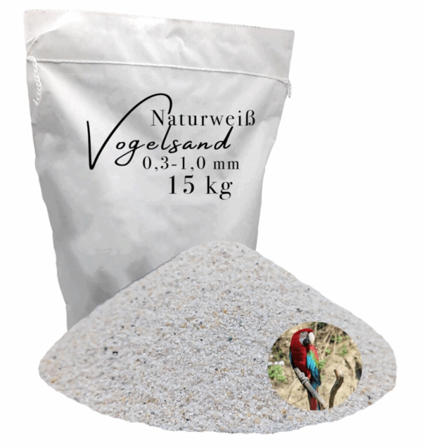 Vogelsand 15 kg 03 10mm weiss keimfrei ohne Zusatzstoffe wie Anis und Grit 145628712180