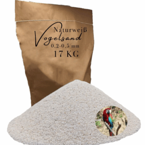 Vogelsand 17 kg 02 05mm weiss keimfrei ohne Zusatzstoffe wie Anis und Grit 146399930810