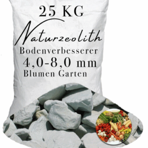Zeolith 25kg 4,0-8,0mm Bodenverbesserer im Garten Obst Gemüse Kräuter Blumen