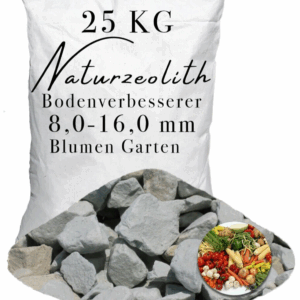 Zeolith 25kg 8,0-16,0mm Bodenverbesserer im Garten Obst Gemüse Kräuter Blumen