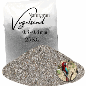 staubfreier feuergetrockneter grauer Vogelsand 25kg ohne Anis und Grit 0,3-0,8mm