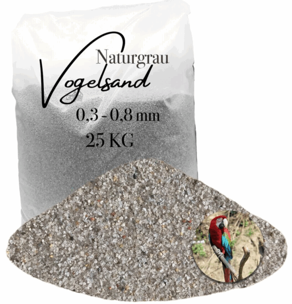 staubfreier feuergetrockneter grauer Vogelsand 25kg ohne Anis und Grit 03 08mm 145845858580