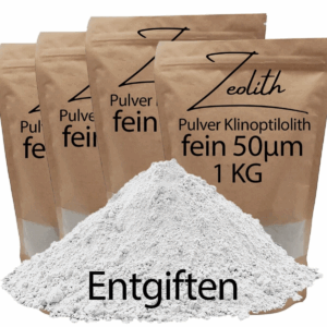1 KG x 4 mal entgiften Zeolith-Klinoptilolith fein 50µm Pulver Vulkanmineral