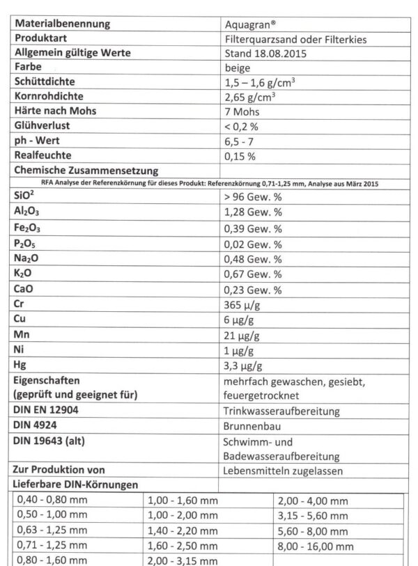 10 kg Filtersand Filterkies Quarzsand Pool Sand für Sandfilteranlagen hellgrau – Bild 4