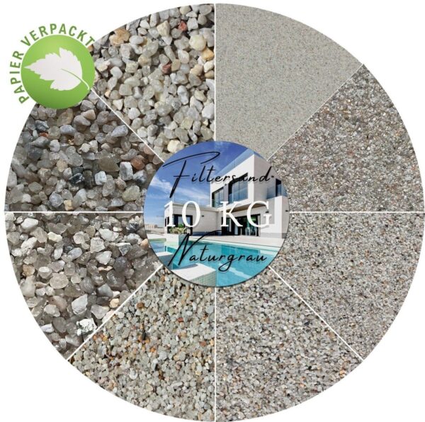 10 kg Filtersand Filterkies Quarzsand Pool Sand für Sandfilteranlagen hellgrau