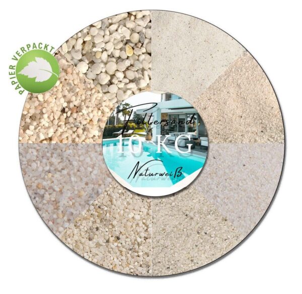 10kg weißer Filtersand Filterkies Filterquarzsand Poolsand für Sandfilteranlagen