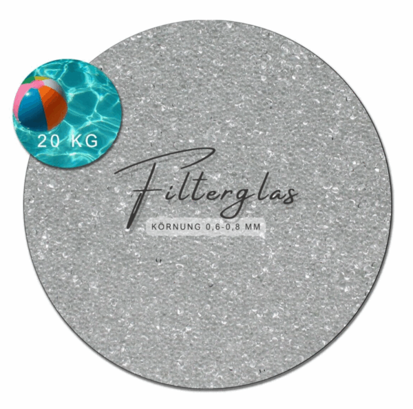 20 kg Filterglas 06 08 mm fuer Sandfilteranlagen Filtermaterial Pool rund 145138913811