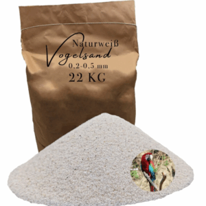 22 kg Vogelsand 0,2-0,5mm weiß keimfrei ohne Zusatzstoffe, Anis, Grit Bodengrund