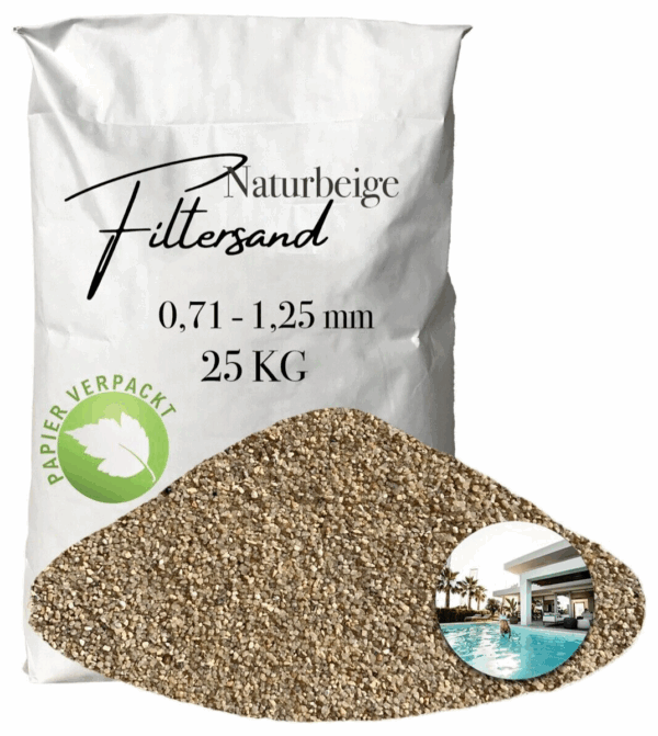 AQUAGRAN Filtersand beige 25 kg 071 125 mm Papiersack Pool Filter Quarz Sand 145767901231