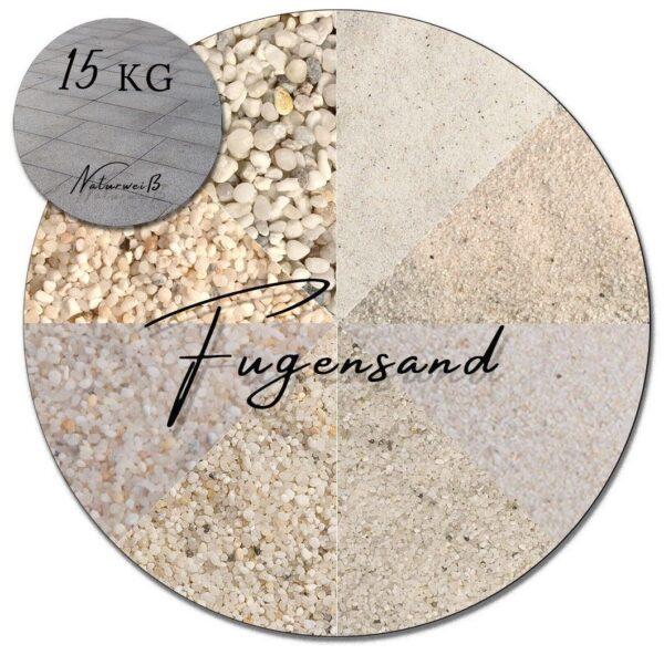 Fugensand weiss in vielen Koernungen Quarzsand Einkehrsand unkrauthemmend 15kg 145154404311