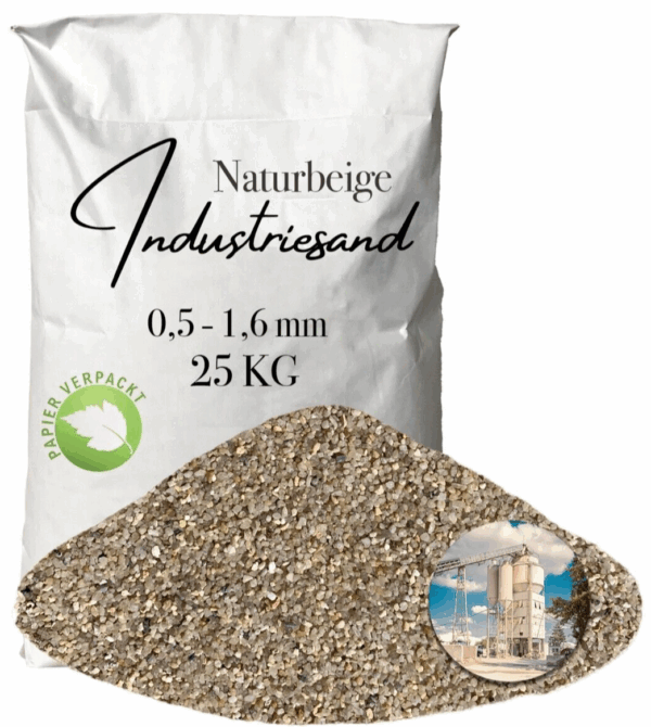 Industriesand Kunstharz Einstreuung 25 kg beiger Quarzsand Fuellsand 05 16mm 145821240021