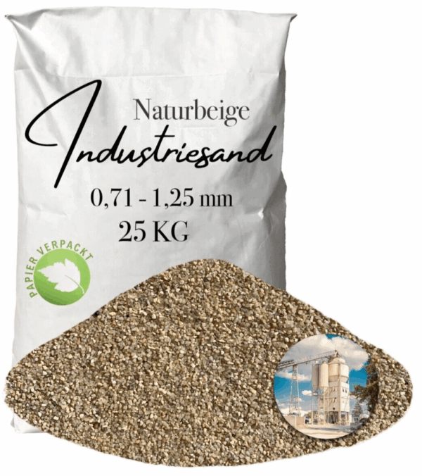 Industriesand Kunstharz Einstreuung 25 kg beiger Quarzsand Fuellsand 071 125mm 145821227821